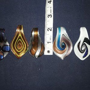 foil glass pendants